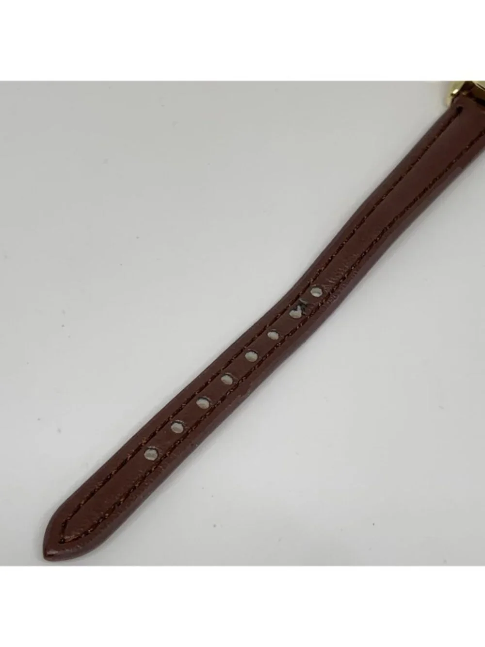 FMD Women’s watch gold tone 25mm quartz analog brown leather band running